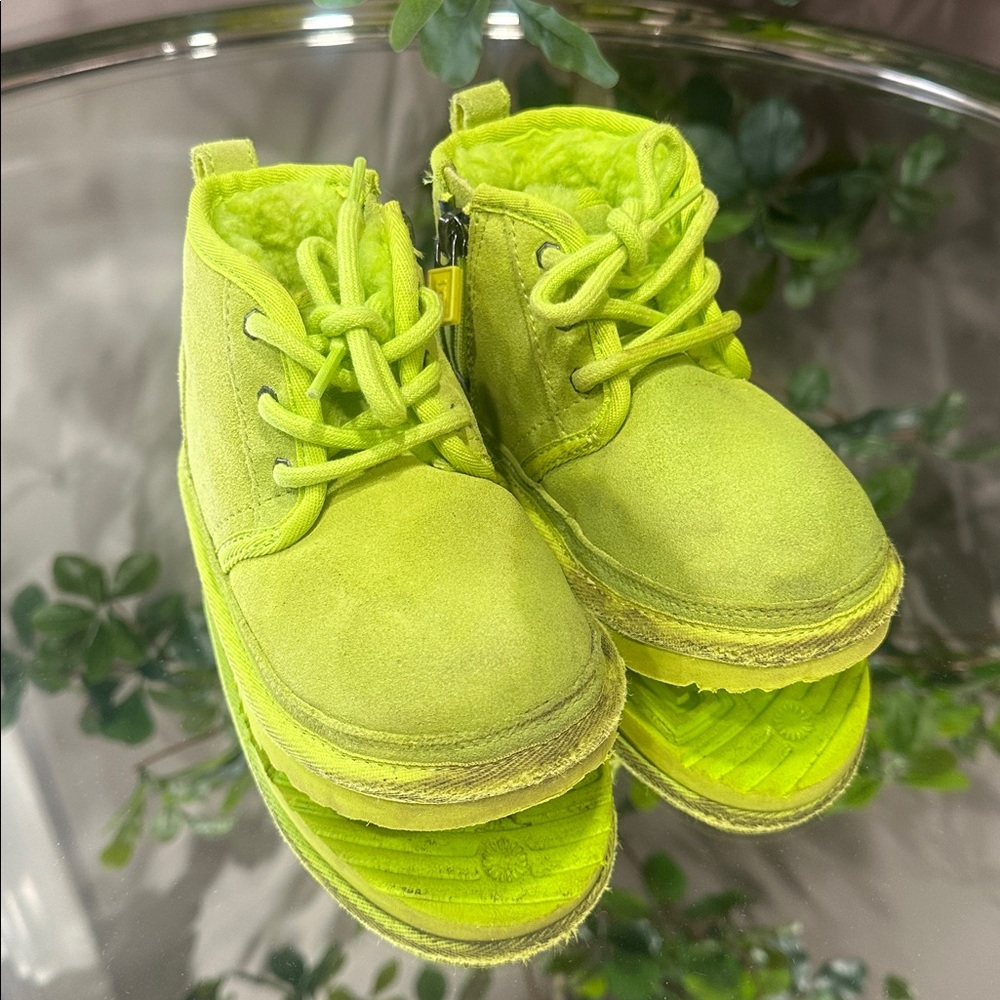 UGG Kids Vibrant Lime Boots - Picture 2 of 10